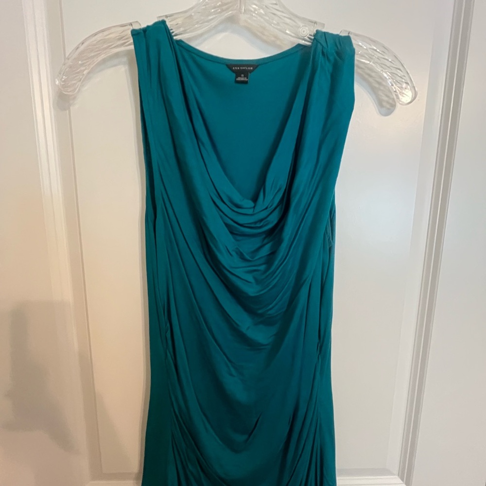 Ann Taylor Elegant Teal Draped top
